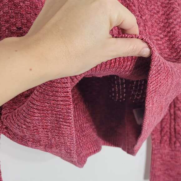 GAP Marble Pink Cranberry 100% Cotton Crew Neck Knitted Pullover Sweater Medium - Picture 6 of 14